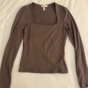 H&M Brown Long Sleeve Shirt
